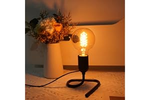 Luxvista Table Lamp with E27 Base, Triangular Vertical Lamp Holder, 50W Maximum, 1.8m Cable with Plug and Switch, AC 220-240V, Black