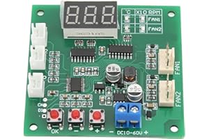 FILFEEL DC8-60V 2-Kanal-PWM-4-Draht-Lüftertemperaturregler Drehzahlregler-Anzeigemodul, PWM-Treibermodul Interne Lüfterkomponenten für PC-Lüfter/Alarm