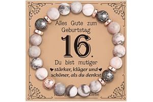 VivaJoy Geschenke für Frauen, Geburtstags Armband Damen Naturstein, 16. 18. 30. 40. 50. 60. Geburtstag