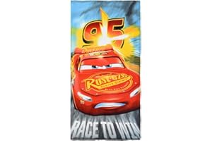 Cars Serviette de Plage, Serviette de Bain, 140 cm x 70 cm, 83% Coton, 17% Polyester, Lightning McQueen et Cruz Ramirez, pour Enfants (Coloré)