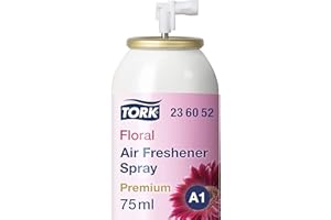 Tork 236052 Deodorante Spray Premium Floreale / Ricarica da 75 ml per dispenser, compatibile con sistema A1, numero di dosi: 3000