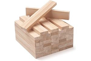 COOWAYZE Holzleisten Holzstäbchen Holzklötzchen zum Basteln 22 x 8 x 120 mm, 40 Stück Holzlatten Holzstäb Bastelholz, Natur Unfertige Kantholz Holzstab Holzstange Hartholz Dübel für Modellbau