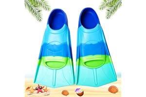 MAIBAOTEMBT Palmes de Plongée, Palmes de Natation pour Enfants, Palmes D'entraînement en Silicone, Palmes de Plongée pour Snorkeling, Palmes Courtes, comme Aide à la Natation et à la Baignade