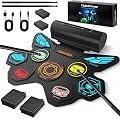 Gleamkid Batterie electronique portable pour enfant, Design Ailé Coloré | Haut-parleurs intégrés, Compatible Casque/Bluetooth/MIDI, batterie de 2000 mAh, adeau musical pour enfants et débutants