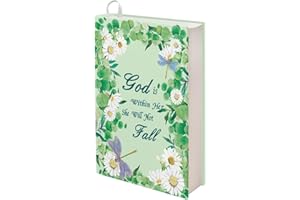 Kuiaobaty Lord Quotes Print Book Sleeve Bible Stretchy Fit Cloth Book Cover, Dragonfly Daisy Flowers Book Cover for Diary, Novel