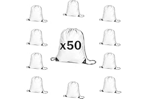 My Custom Style 50 Sacchi Borsa Zaino City Bianco Non Stampato cm 33X42