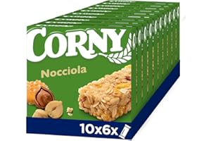 CORNY Original | 60 Barrette ai Cereali con Nocciole, 10 Confezioni da 6 Barrette x 25 g, Senza Olio di Palma, Senza Conservanti