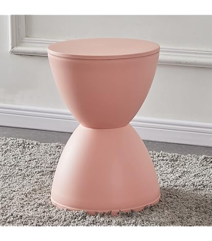 Sgabello Tam Tam In Metallo - Design A Clessidra, Finiture Oro Rosa Opaco, Nero, Rame, Alto 45 Cm, Per Interno Ed Esterno