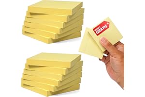 OYEMAT 12+2 Bloc de Notas Adhesivas color Amarillo Canario 76mm x 76mm 100 Hojas por Bloc | 1400 Hojas | Perfecto para entornos de Oficina y Escuela | Notas Autoadhesivas…