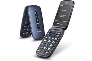 Panasonic KX-TU550EXC 4G Essentials Clamshell Teléfono Móvil Para Personas Mayores, Cámara De 1.2 MP, con Pantalla Grande de 2.8", 300 Horas De Tiempo En Espera, Azul