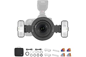 Godox MF12 MF12-K2 Flash macro da 12 W, kit flash a due luci per fotocamera, controllo wireless 2,4 G, modalità TTL/M, compatibile con Nikon Sony Canon Fuji