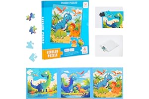 Dinosaurier Spielzeug ab 3 4 5 6 7 8 Jahre - 25/30/36 Pcs Magnetspiel Puzzle Montessori Spielzeug ab 3-9 Jahre Puzzle Dinosaurier Reisespiele Kinder Geschenke für Jungen Mädchen Geburtstag Weihnachten