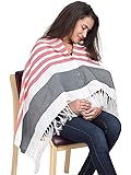 Lula Mom Breast Feeding Shawl, Nursing Cloak, Innovative Shape-Changing Poncho (Red) - 1