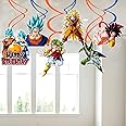 ZYOZIQUE 6 Pack Dragon Party Decorations Hanging Swirl Banner Decor Anime Theme Party Supplies Birthday Party Banner Hanging Swirls Video Game Party Favors Ceiling Spiral Room Decor For Kids,Orange