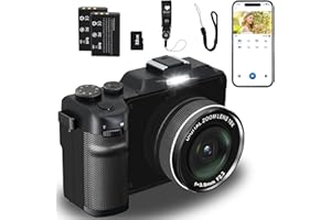 ISHARE 4K Digital Camera,64MP 18X Digital Zoom Autofocus Vlogging Camera with 32G Memory Card 2 Batteries, Cameras for Photography Camcorder for YouTube