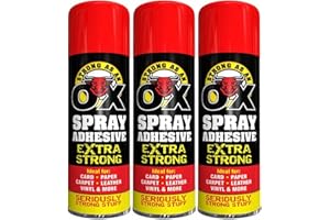 Kinza Collection - Spray Adhesive Glue Spray (Pack of 3 Bottles) Super Strong – Multipurpose Carpet Underlay Wood Flooring Tiles Leather Canisters Heavy Duty Quick Action - 500ml (3)