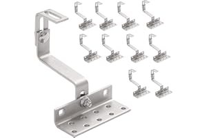 NuaSol - NuaFix 10 ganci da tetto A2 per pannelli solari fotovoltaici – 3 posizioni regolabili | acciaio inossidabile 1.4016 | angolo a Z, argento