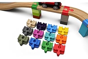 missing piece - Duplo-Adapter für Holzeisenbahnen (12 Stück) (Bunte Mischung)