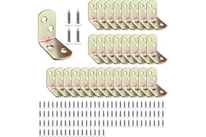 FL HUA 30 Piezas Escuadras de Madera 30x30x18mm, Soporte de Esquina en L con Tornillos, Conector Angular Metalico para Madera, Estantería, Mesa, Armario