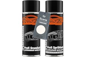 TRISTARcolor Peinture Voiture Kit bombes de peinture pour Scania 1366386 Ivory White/White 95 Peinture de fond peinture de base aérosol 400 ml
