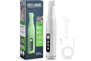 Lychico Dog Paw Trimmer with LED Light, 20mm Widen Blade Electric Dog Clippers for Groomming, Waterproof Pet Micro Precision Trimmer, Cordless Pet Clippers Shaver for Dogs Cats Paws, Eyes, Ears, Face