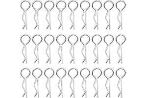 BOBOZHONG Stainless steel body clip R pin,100 PCS Universal RC Body Clips Car Clips stainless steel R type pin for 1/10 remote control car shell model spare part,body split pin clips