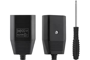 GLIROWY 2 Stücke Eurokupplung Flach, Euro Kupplung 230v Flach,Schuko Kupplung Flach, Eurostecker Flach für Schuko Stecker Flach(Schwarz),Kupplung 230V, Geeignet für Tischlampen, Beleuchtungsgeräte.