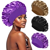 Cuffia Seta Capelli Ricci,Silk Bonnet,Berretto Da Notte Raso Elastico