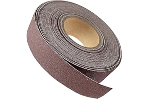 LYHLYA 80 Grit Continuous Sandpaper Roll 2.54cm x 8m Emery Cloth Aluminium Oxide Abrasive Sandpaper Roll Drum Sander Sandpaper Rolls for Wood Furniture Finishing Metal Sanding Automotive Polishing
