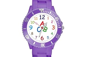 Taffstyle Kinder Armbanduhr Silikon Sportuhr Bunte Sport Uhr Kinderuhr Lernuhr Zahlen ABC Motiv Analog