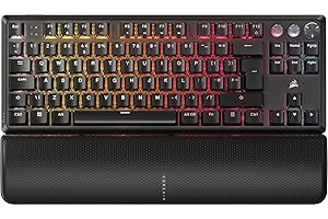 Corsair K70 PRO TKL RGB Tenkeyless Mechanical Wired Gaming Keyboard – Pre-Lubed Hall Effect MGX Hyperdrive Adjustable Switches, Simultaneous SOCD and Rapid Trigger, 8000Hz Polling, QWERTY UK – Black
