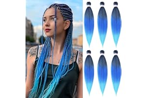 DT CHERYL Capelli Intrecciati Pre allungati Extension 6 Packs 66 cm Capelli Per Treccine Africane Yaki Hair Braid Extension Capelli Sintetici Uncinetto T27/613…