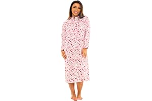 Nikaro Ladies Floral Nightdress Super Soft Thermal 100% Brushed Cotton Winceyette Nightie
