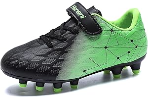 Maxome Kids Football Boots, FG/AG Boys Girls Athletic Soccer Cleats Shoes for Training, Practice, Running with Velcro