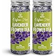 BLUE TEA - Lavender Tea - 60gm - 60 Cups (Pack Of 2) | CALMING TEA | Hebal Tea - Flower Based - Vegan - GMO-Free - Caffeine-Free - 100% Natural | Reusable Pet Jar