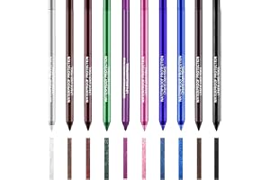 Eyeliner pennset, 10 färger flytande eyeliner set, eyeliner vätska, vattentät glitter ögonskugga och läppkonturpenna, färggla