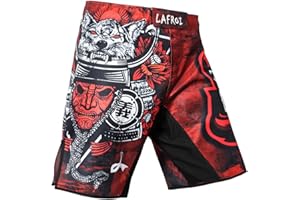 LAFROI QJK01 Pantaloni da MMA, Boxe, Cross Training e Altri Sport da Combattimento, con Coulisse e Tasca