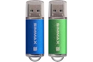 Memorias USB 2 Piezas 16GB USB 2.0 Stick Flash Drive Pendrives Almacenamiento Datos por SIMMAX (16GB Azul Verde)