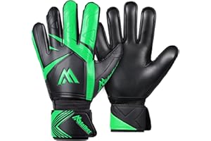 Malker Goalkeeper Gloves Football Gloves with Super Grip Palms Non-slip Abrasion-resistant Latex Palm Double Layer Wristband Protection Soccer Goalie Glove for Kids Youth Adult