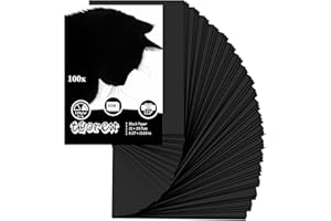 TYOREW 100 Sheets Black Card, A4 120gsm Card Paper Smooth Thick Craft Paper, Perfect for Arts,Crafts and Printing, 21 x 29.7cm
