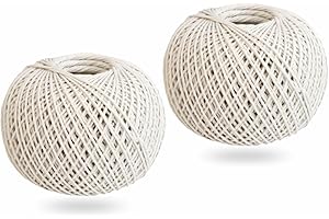 USPL 2 Pcs Cotton String Ball Butchers String Twine Strong 100% White Cotton Twine Ideal For Garden Butchers Wrapping Art Gift Crafts Paper Decorating 40m
