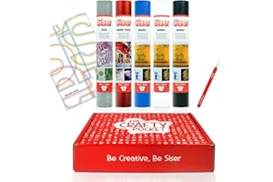 Siser Crafty Pocket Easy Start - Vinile Termoadesivo per Personalizzare i Tessuti, per l'uso con tutte le Macchine da Taglio - Kit che Include 5 Rotoli 30 x 50 cm, Spellicolino e Guida Colori