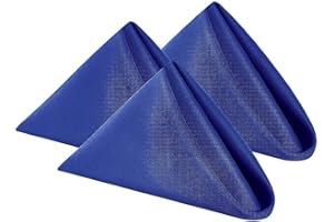 WedDecor 20 Inch Royal Blue Cotton Polyester Table Napkin for Home, Hotel, Dinning, Wedding, Banquet, Party, Events, Hemmed Edges Lightweight & Machine Washable, Single