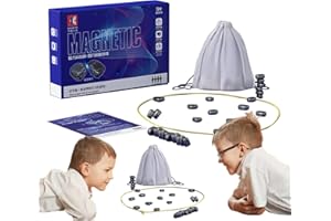 Eteslot for kluster Juego de Mesa - Juego imanes Cuerda - Juego de ajedrez magnetico - Juego magnetico Piedras - Magnetic Chess Game - Tablero de ajedrez magnético portátil