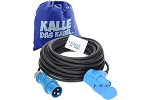 KALLE DAS KABEL - Cavo di prolunga CEE, in gomma con giunto a gomito 230 V H07RN-F 3 G 2,5 mm², 240 voltsV