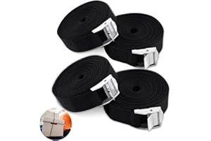 olyee 4 Pack Small Ratchet Straps 1m, 0.98 Inch Wide Mini Webbing Strap Lightweight Ratchet Tie Down Short Straps Adjustable Lashing Tension Belts Buckle for Motorcycle Cargo Trailer Trucks Luggage
