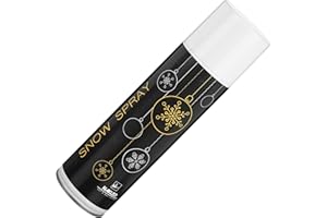 Nakleo Spray de Nieve Artificial Blanca, 250 ml, para Plantillas de Ventanas y Decoraciones para árboles de Navidad Xmas