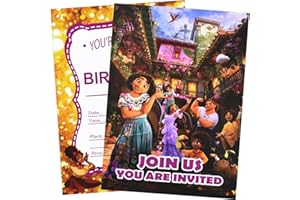 simyron Cartoon Biglietti di Invito 12 pcs inviti Compleanno Bambini,12 Buste Rosa, Ragazze Festa di Compleanno e Baby Shower Cartoon Biglietto D'invito Cartoon