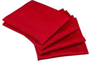 Celebright Christmas Pack of 6 Napkins - Square 17 x 17 inches (43 x 43 cm) - Ideal Xmas Dinner Table Decorative Settings - Blizzard Snowflake Embossed Design - Red