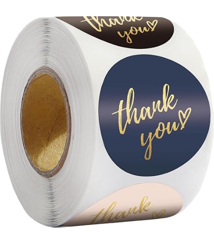 1 Inch Round Thank You Labels Small Business 2000 PCS Thank You ...